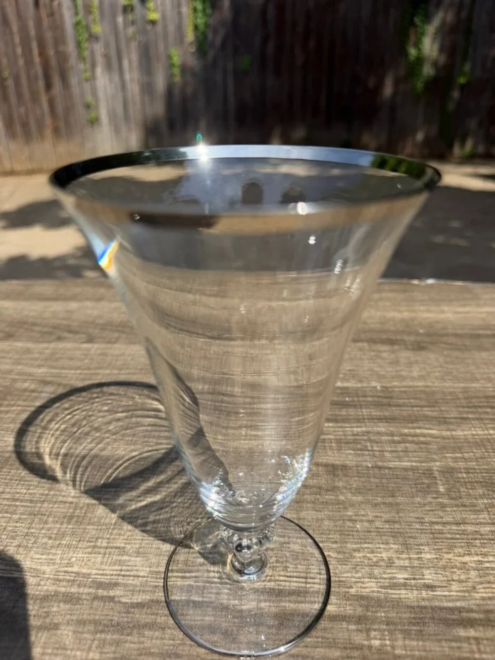 MCM Thick Platinum Rim Vintage 6 5/8